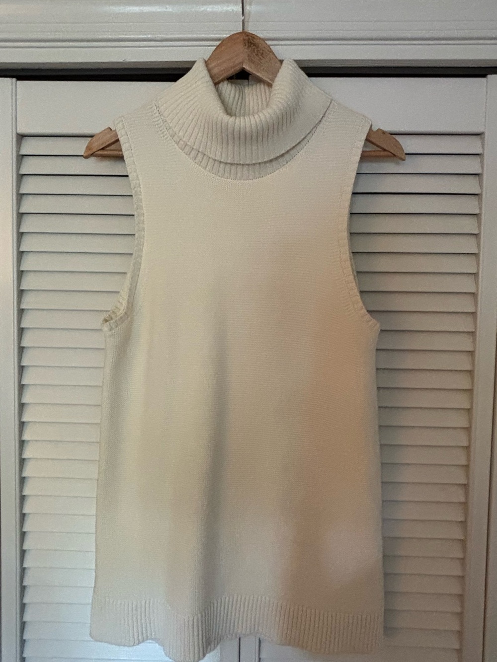 J.Crew Ivory Sleeveless Turtleneck Sweater Tunic Medium